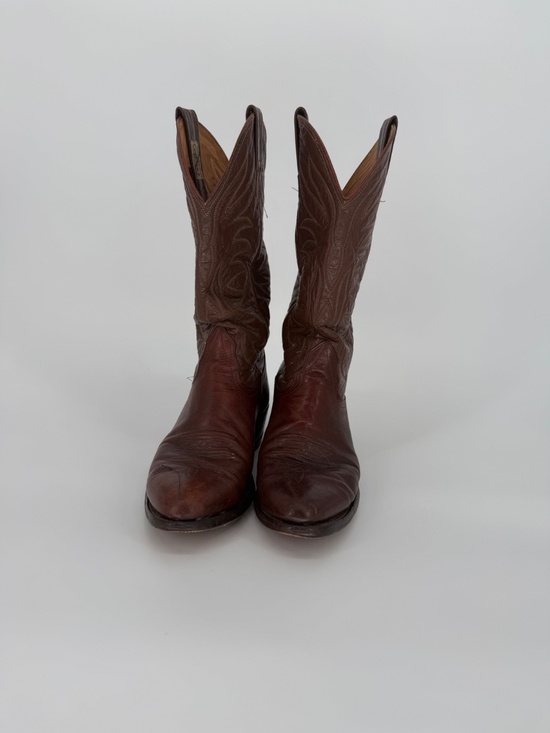 Vintage Nocona Brown Leather Western Cowboy Boots Size 9 D Made in USA Texas main image 14